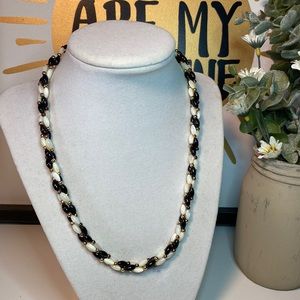 🎁 3 for $15.Vintage G Silver Black & White Faux Rice Pearls with gold tone beads